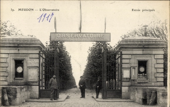 Postcard Meudon Hauts de Seine, entrance to the observatory, Physics Observatory of Paris, year 1917
