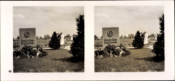 Stereo Raumbild Foto "Die NS Musterbetriebe ", III 42, Nr. 352 Leichtmetallwerk Rackwitz Berghaus Co