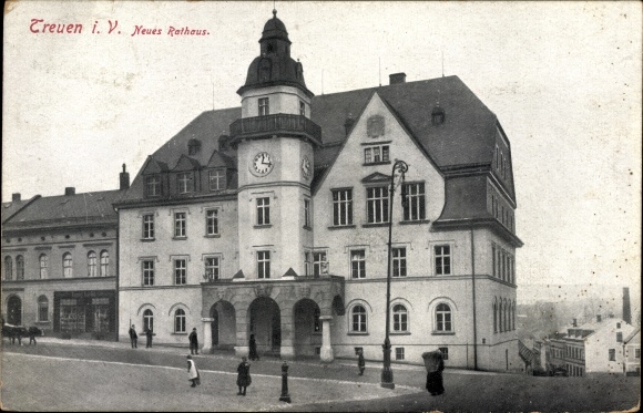 Postcard Treuen im Vogtland Sachsen, New Town Hall, exterior view