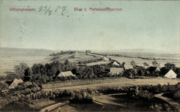 PC Wölpinghausen Lower Saxony, view from the Matteschlösschen to Bergkirchen