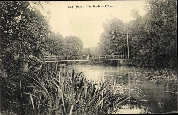 Postcard Ezy Eure, The Banks of the Eure