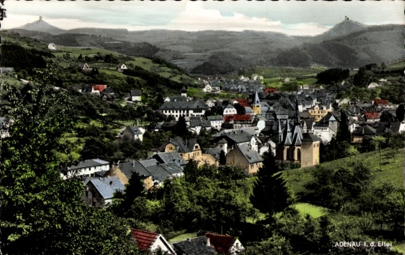 Postcard Adenau in the Eifel, Panorama, Hohe Acht, Nürburg