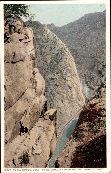 Ak Colorado Verenigde Staten, Royal Gorge, net over de brug