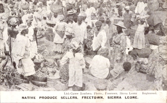 Ak Freetown Sierra Leone, Verkäufer einheimischer Produkte