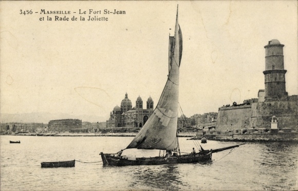Ak Marseille Bouches du Rhône, Fort Saint Jean, Rade de la Joliette