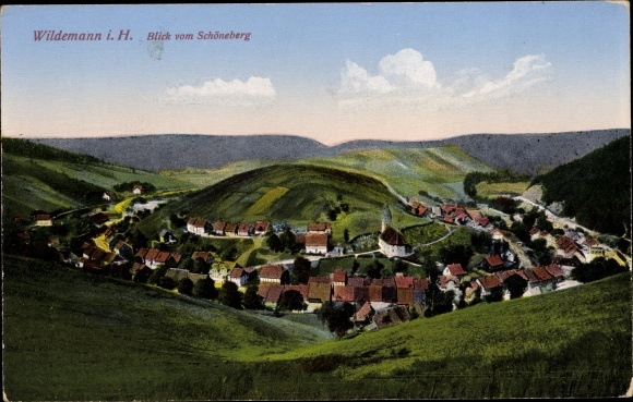 Ak Wildemann Clausthal Zellerfeld im Oberharz, , Uitzicht vanaf Schöneberg