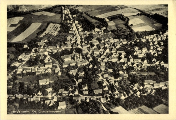 Postcard Heidenheim am Hahnenkamm Middle Franconia, aerial photograph