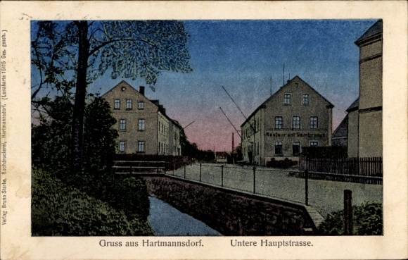 Luna Ak Hartmannsdorf in Sachsen, Untere Hauptstraße