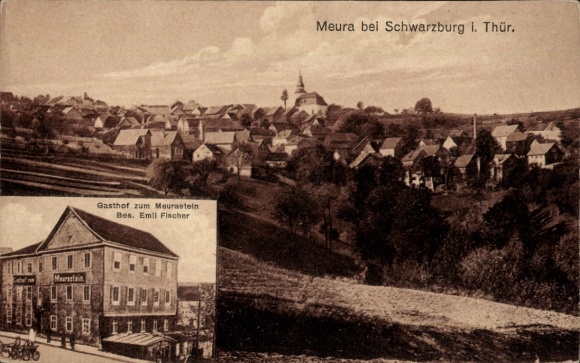 KP Meura in Thuringia, general view, Gasthof zum Meurastein