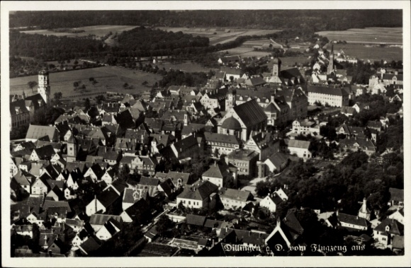 Postcard Dillingen an der Donau, aerial photograph