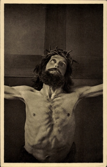 Postcard Tyrolean Passion Play Erl, Father, into your hands I commend my spirit