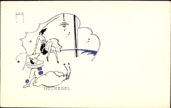 Artist Postcard Pernitsch, Leo, teasing, Pierrot