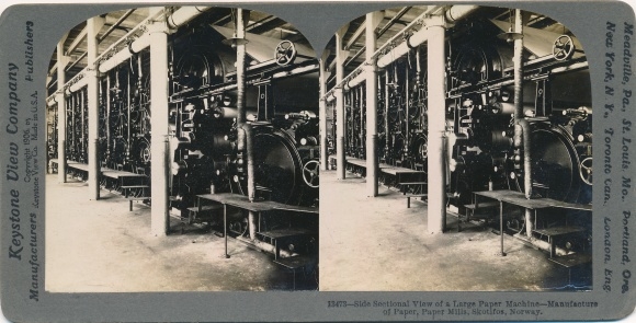 Stereo Photo Skotifos Norwege, Large Paper Machine