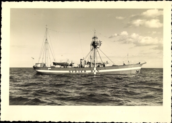 Postcard Danish lightship Gedser Rev, light ship