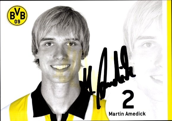Autograph card footballer Martin Amedick, BVB 09 Borussia Dortmund, autograph