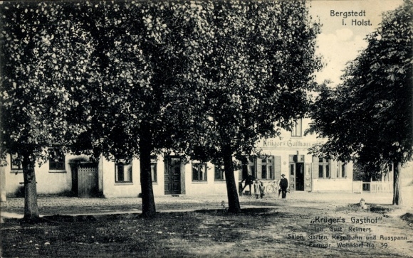 Postcard Hamburg Wandsbek Bergstedt, Krügers Gasthof, owner Gust. Reimers
