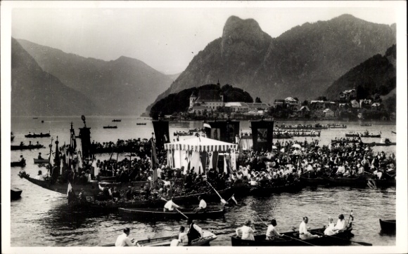 Postcard Traunkirchen am Traunsee Upper Austria, Corpus Christi procession