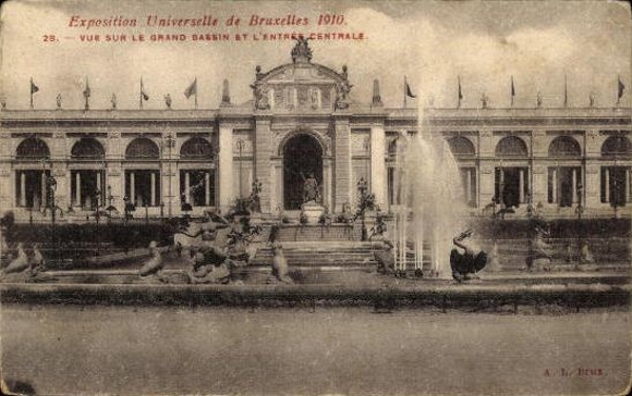Set von 83 Ansichtskarten, Brüssel Weltausstellung 1910