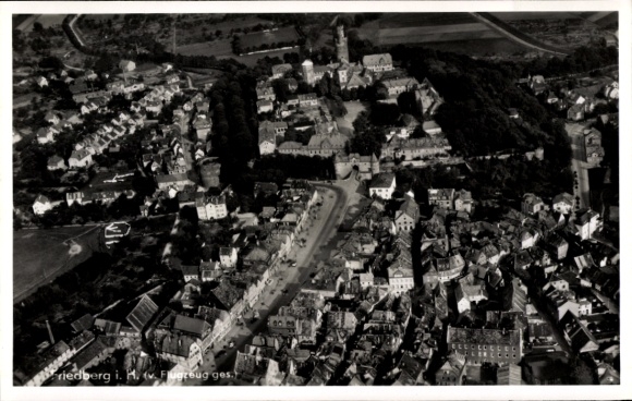 Postcard Friedberg in Hessen, aerial photograph