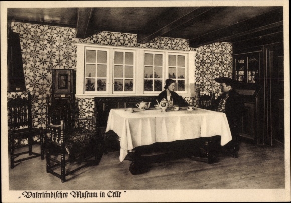 PC Celle in Lower Saxony, Patriotic Museum, Finkenwaerder Stube, coffee crockery Engl. earthenware