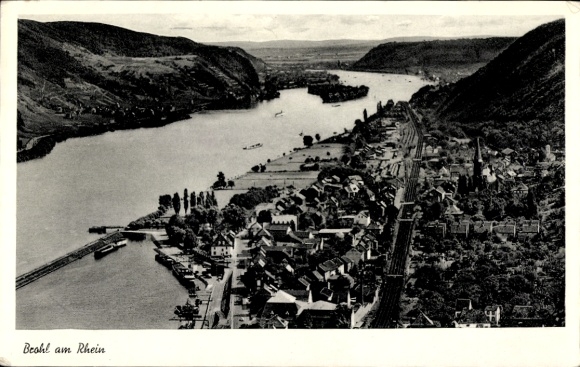 Ak Brohl am Rhein, Gesamtansicht, Luftbild