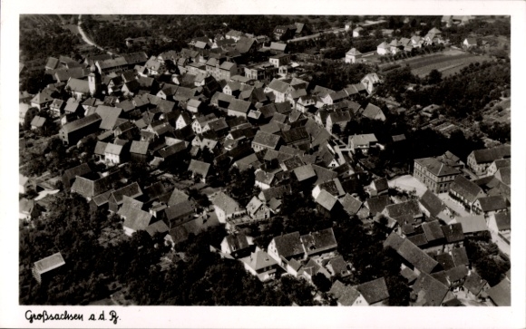 Postcard Großsachsen Hirschberg an der Bergstraße, aerial photograph