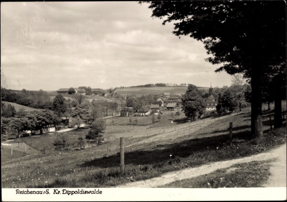 Postcard Reichenau in the Ore Mountains, panorama
