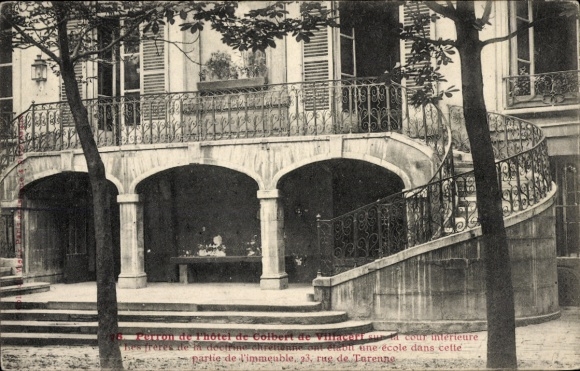 Ansichtkaart Paris III, Rue de Turenne, perron van het Hotel de Colbert de Villacerf