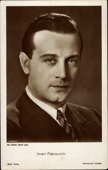 Ak Schauspieler Iwan Petrovich, Krawatte, Portrait, Ross 4183/1