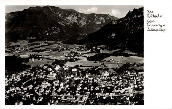 Ak Bad Reichenhall in Oberbayern, Fliegeraufnahme, Untersberg, Lattengebirge