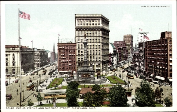 Ak Cleveland Ohio VS, Euclid Avenue en Superior Street
