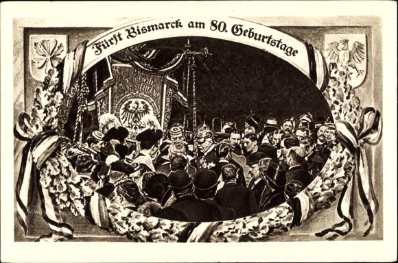 Postcard Otto von Bismarck, Duke of Lauenburg, Federal Chancellor, 80th birthday