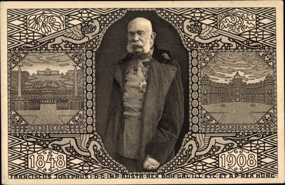 Ganzsachen Ak Kaiser Franz Joseph I., Portrait, Jubiläum 1908