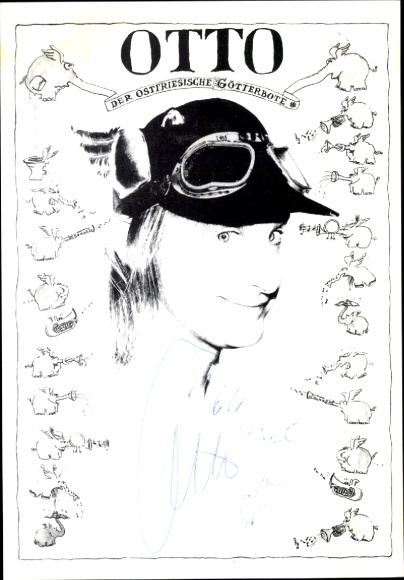 Autograph card Otto Waalkes, Otto the East Frisian messenger of the gods, Ottifanten, autograph
