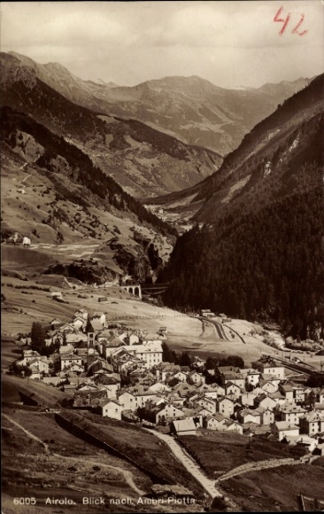 KP Airolo Kanton Ticino Szwajcaria, widok na Cerro, góry, krajobraz