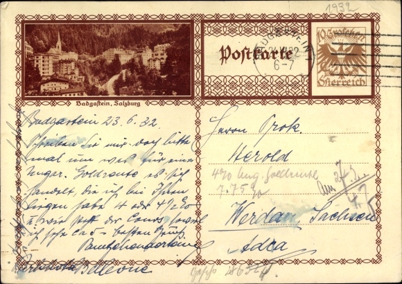 KP pocztowa Bad Gastein Badgastein w Salzburgu, widok częściowy
