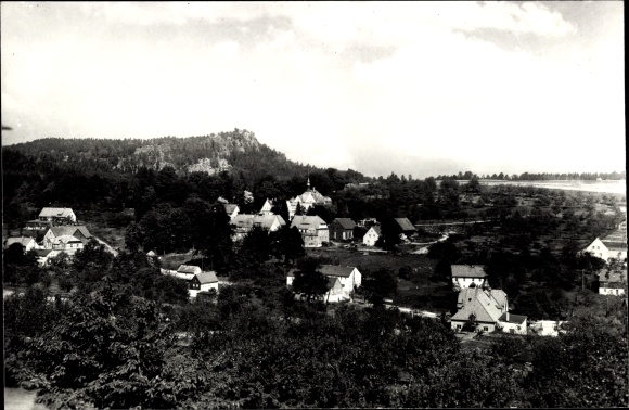 Ak Thürmsdorf Struppen Saksisch Zwitserland, panorama met Bärenstein