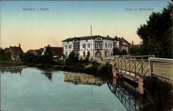 Ak Munster an der Örtze, am Mühlenteich