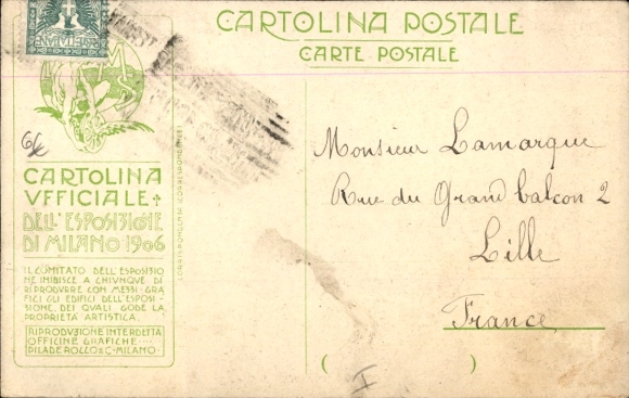 PC Milano Milan Lombardia, Esposizione 1906, Padiglione del Belgio