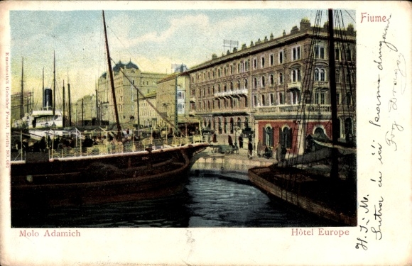 KP Rijeka Fiume Chorwacja, Molo Adamich, Hotel Europe