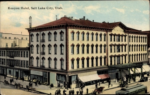 Salt Lake City, Utah, VS, Kenyon Hotel, stadsgezicht, stadsgezichten, mensen