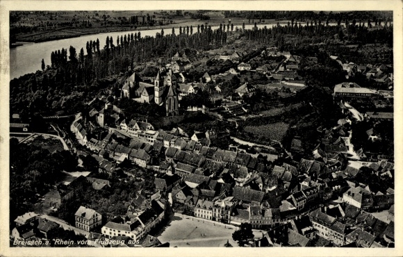 Postcard Breisach am Oberrhein, aerial photograph