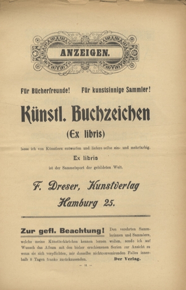 Liebig pictures newspaper advertising Dreser issue 1, volume 13, 1908