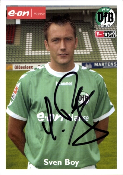Autograph card footballer Sven Boy, VFB Lübeck, autograph