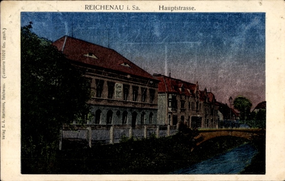 Luna Postcard Bogatynia Reichenau in Saxony Silesia, Hauptstraße