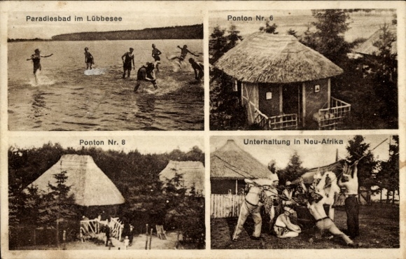 Postcard New Africa near Ahrensdorf, Paradiesbad on Lübbesee