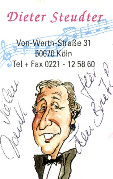 Ak Sänger Dieter Steudter, Autogramm, Karikatur