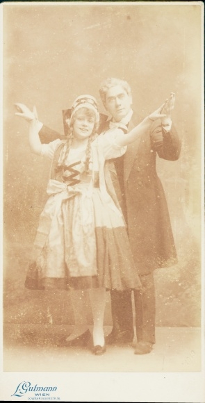 Kabinett Foto Wien 9. Alsergrund Österreich, Schauspieler Gustav Charlé und Müller ?
