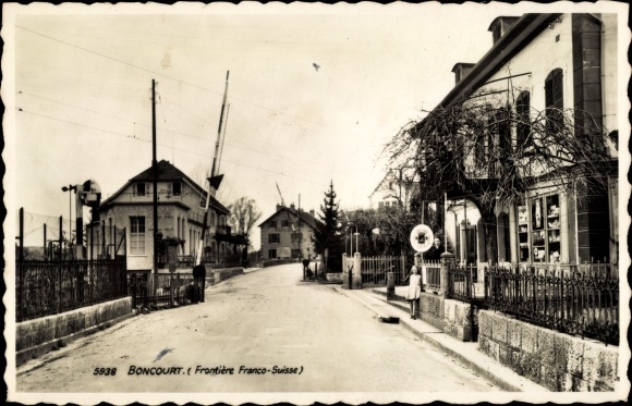 KP Boncourt Kanton Jura, Frontiere Franco Suisse, przejazd kolejowy, granica