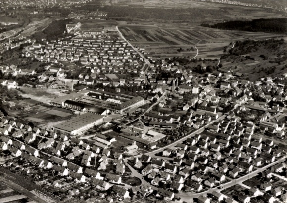 Postcard Wernau am Neckar, aerial photograph